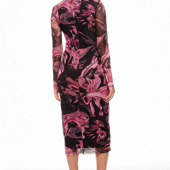Praha Gurung Abstract Floral Mesh Midi Dress Size: M - Picture 3 of 9